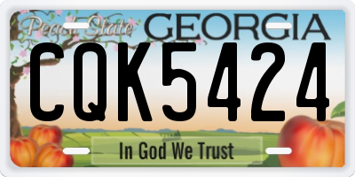 GA license plate CQK5424