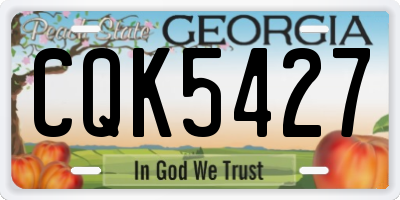 GA license plate CQK5427