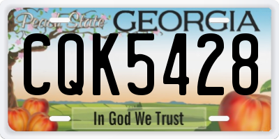 GA license plate CQK5428