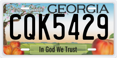 GA license plate CQK5429