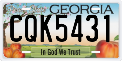 GA license plate CQK5431
