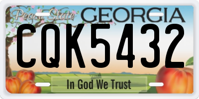 GA license plate CQK5432