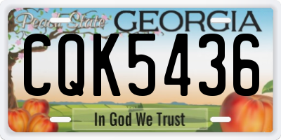 GA license plate CQK5436