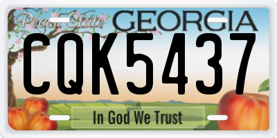 GA license plate CQK5437