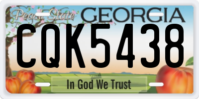 GA license plate CQK5438