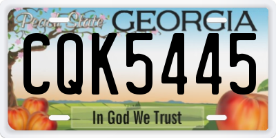 GA license plate CQK5445