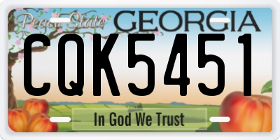 GA license plate CQK5451