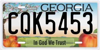 GA license plate CQK5453