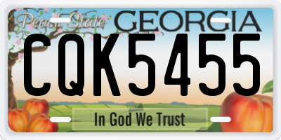GA license plate CQK5455