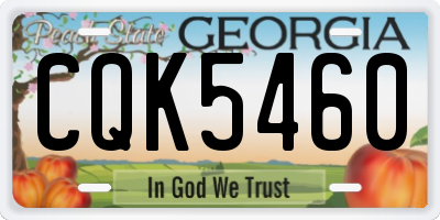 GA license plate CQK5460