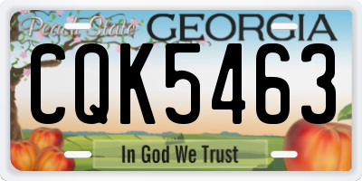 GA license plate CQK5463