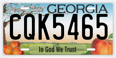GA license plate CQK5465