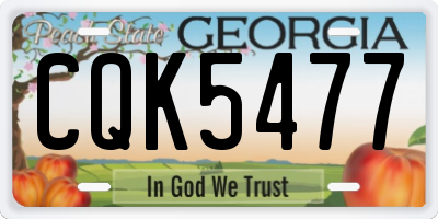 GA license plate CQK5477