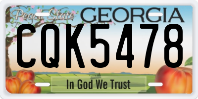 GA license plate CQK5478