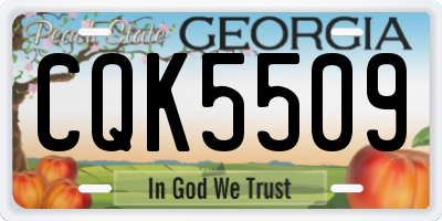 GA license plate CQK5509