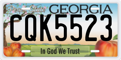 GA license plate CQK5523