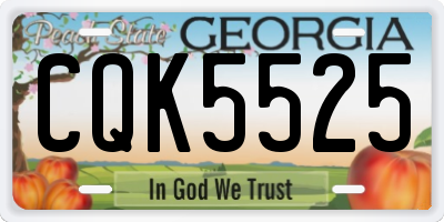 GA license plate CQK5525