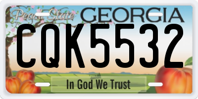 GA license plate CQK5532