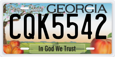 GA license plate CQK5542
