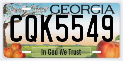 GA license plate CQK5549