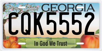 GA license plate CQK5552