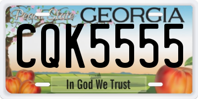 GA license plate CQK5555