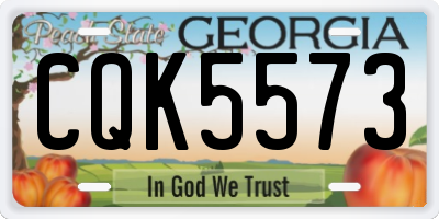 GA license plate CQK5573
