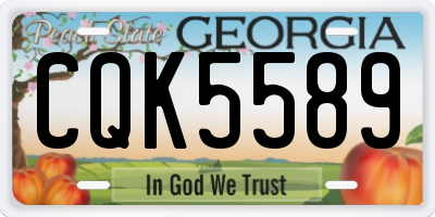 GA license plate CQK5589