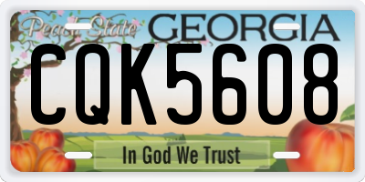 GA license plate CQK5608