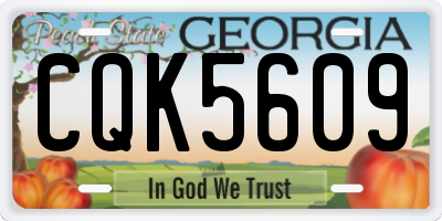 GA license plate CQK5609