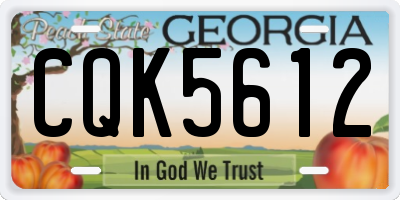 GA license plate CQK5612