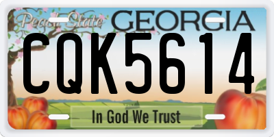 GA license plate CQK5614