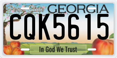 GA license plate CQK5615