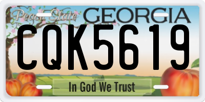 GA license plate CQK5619