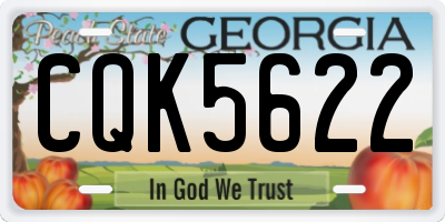 GA license plate CQK5622