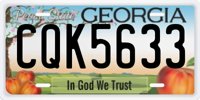 GA license plate CQK5633