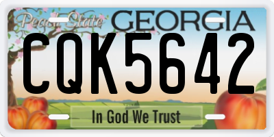GA license plate CQK5642