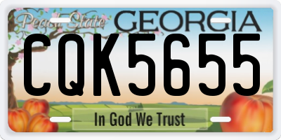 GA license plate CQK5655
