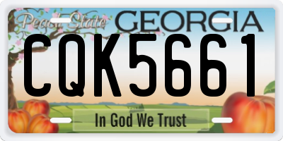 GA license plate CQK5661