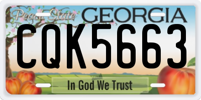 GA license plate CQK5663