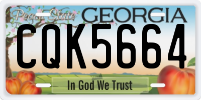 GA license plate CQK5664