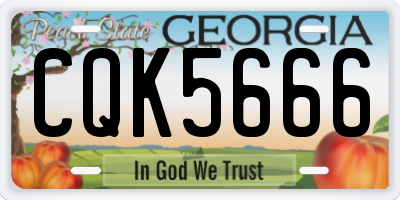 GA license plate CQK5666