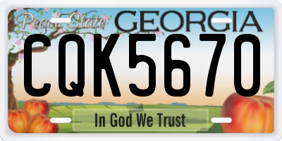 GA license plate CQK5670