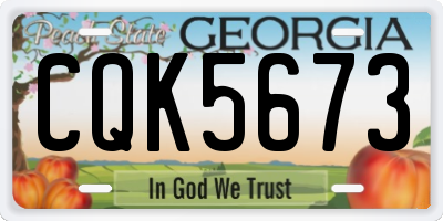 GA license plate CQK5673