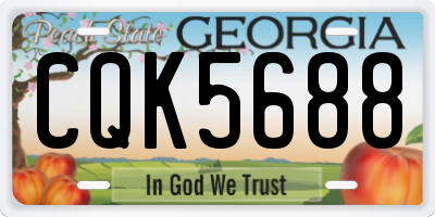 GA license plate CQK5688