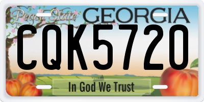 GA license plate CQK5720