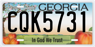 GA license plate CQK5731