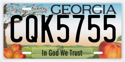 GA license plate CQK5755