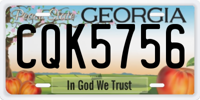 GA license plate CQK5756