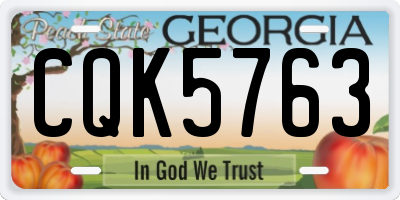 GA license plate CQK5763